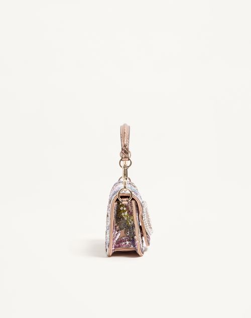 Valentino Garavani - Valentino Garavani Locò Small Embroidered Shoulder Bag With Jewel Logo - Multicolour - Woman - Shoulder Bags